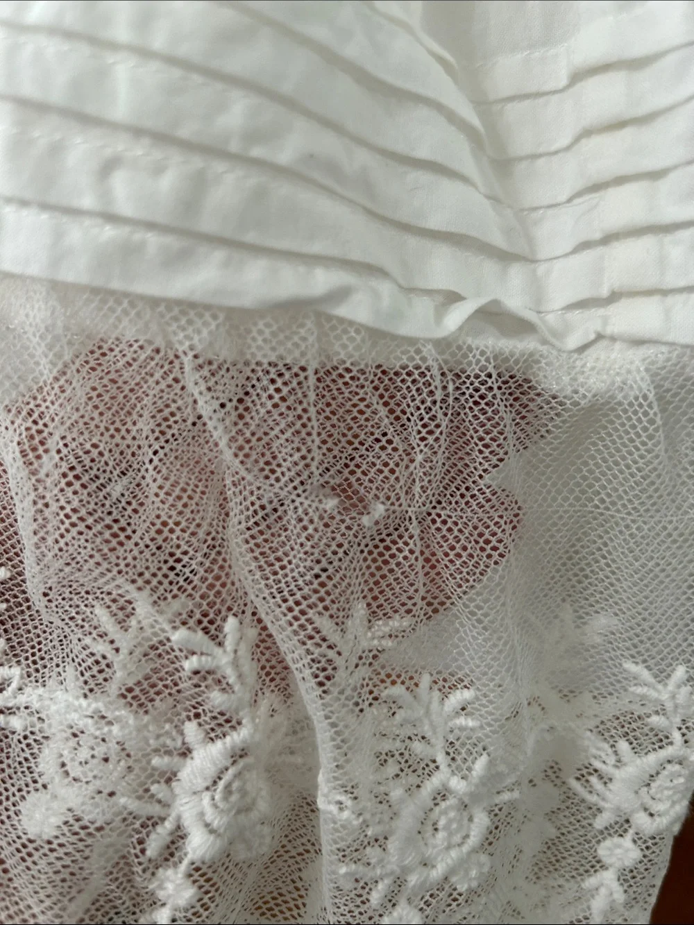 White Lace Bohemian Maxi Dress Tiered Smocked Empire Waist Embroidered Bridal - Picture 13 of 16